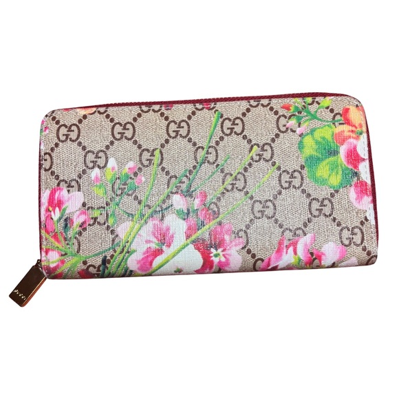 Gucci | GG Supreme Continental Blooms Floral Monogram Print Zip Wallet - Picture 2 of 7